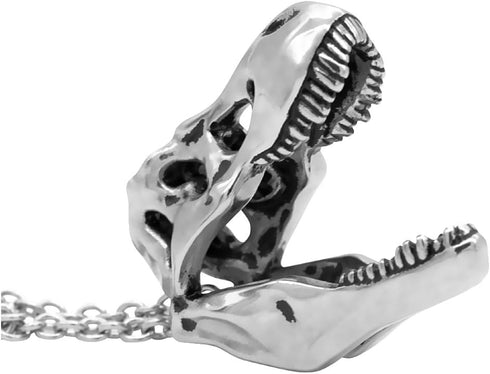 Controse Dinosaur Necklace Mini T-Rex Skull Pendant 316L Stainless Steel...