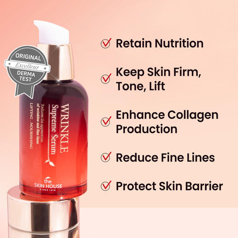 The Skin House Wrinkle Supreme Serum 0.67 fl. oz. Fermented Red Ginseng Skin Rejuvenating Face Serum | Korean Skin Care, K-beauty, 20ml...