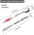 12 Pieces Forks and Spoons with Ceramics Handle, Stainless Steel Utensils Dessert Spoons and Forks Set for 6, Cutlery Set with Flower Pattern, Fla...