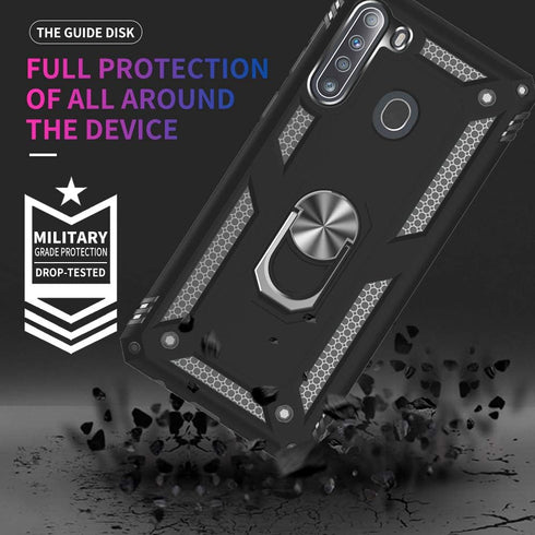 Samsung A21 Phone Case, Galaxy A21 Phone Case with Screen Protector, Military Grade Protective Cases with Ring for Samsung Galaxy A21 (Black)...