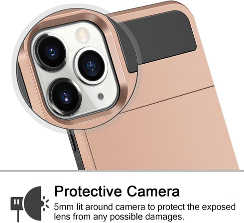 Vofolen Case for iPhone 11 Pro Max Case Wallet Credit Card Holder Slot Sliding Door Hidden Pocket Dual Layer Hybrid Bumper Armor Protective Hard S...