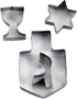 Rite Lite Chanukah Dreidel, Menorah, & Star of David Cookie Cutters Set, Perfect Hanukkah Gift, Hanukkah Cooking Accessories, Hanukkah Baking Set,...