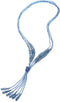 COOLSTEELANDBEYOND Boho Chic Lariat Necklace Tassel Pendant Pastel Blue Crystal Bead Three-strand Long Chain Y-Shape...