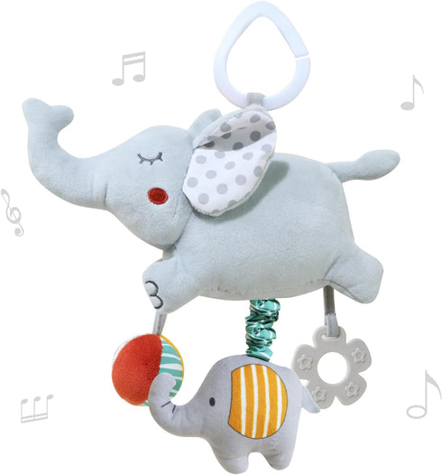 Baby Car Seat Toys For Babies 0-6 Months Musical Learning Toddler Stroller Toys 6 To 12 Months Soft Sensory Developmental Crib Toys Hanging With I...