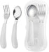 VANRA 2 Pieces Toddler Fork and Spoon Set with Travel Case 18/8 Stainless Steel Toddler Utensils Kids Silverware Children Flatware Child Cutlery S...