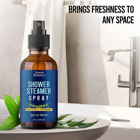 Eucalyptus, Peppermint Shower Steamer Spray 2 fl oz - Aromatherapy Shower Mist for Spa, Made from Pure and Natural Essential Oils, Refreshing Arom...