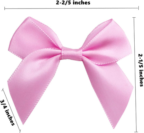 30 Pack Mini Satin Ribbon Bows with Glue Point, Fabric Ribbon Gift Bow for DIY Crafts Sewing Scrapbooking Wedding Birthday Party Decor Party Favor...