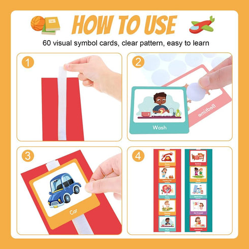 Colorful Flash Card Set – 60Pcs Visual Assisted Planning Picture Cards Pack – Bedtime, Walk, Park, Camping, Homework - Comprehensive Preschool Edu...
