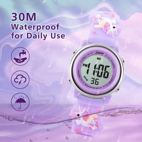 L LAVAREDO Kids Watches Girl Watches Ages 3-12 Sports Waterproof 3D Cute Cartoon Digital 7 Color Lights Wrist Watch for Kids...