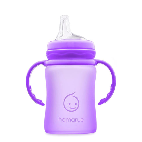 3-in-1 Glass Sippy Cups for Toddlers | Silicone Coated Glass Baby Bottles | Non-Toxic Transition Cup for Baby with Removeable Handles | Baby Straw...