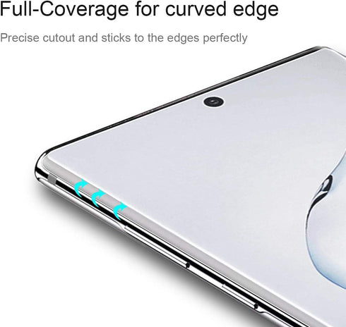 (3 Pack) TPU Screen Protector Compatible for Samsung Galaxy Note 10 High Definition Edge to Edge (Full Coverage) Case Friendly Anti-Scratch Bubble...