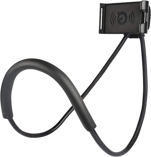 Cell Phone Stand Hanging on Neck Upgraded, Hands-Free Mobile Phone Holder Clip on Bed/Table 360° Rotation iPhone Tablet Mount Bracket, 27.6''/70 c...