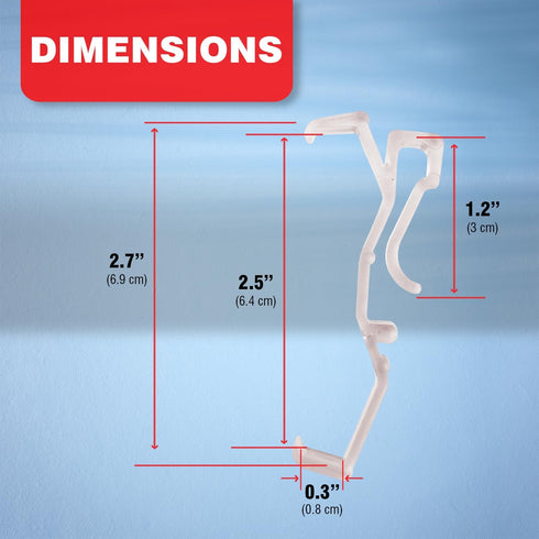 Amazing Drapery Hardware 2.5 Inch Clear Valance Clips for Blinds & Window Shades, 10-Pack - Hunter Douglas WoodMates and Chalet Woods Replacement,...