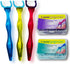 Evolutionary Clean Dental Flossers, Kit of Refills Plus Mid-Length Handle (3 Handles + 100 Refills)...