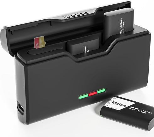 3-Channel NP-BX1 Battery Charger Compatible with Sony Cybershot Camera ZV-1, ZV-1F, ZV-1 II, ZV-e10, DSC-RX100 III, DSC-RX100 VII, DSC-RX100 M7, D...