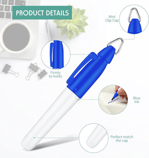 24 Pieces Mini Permanent Markers with Golf Keychain Clips for Nurses Badge Medium Point Ink Pens for Office School Nurses Supplies Outdoor Activit...