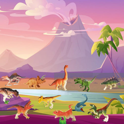 14 Pcs Figures Toys Realistic Mini Dinosaurs Animal Figurines, Plastic Learning Educational Playset Animal Themed Party Supplies Cake Topper Ornam...
