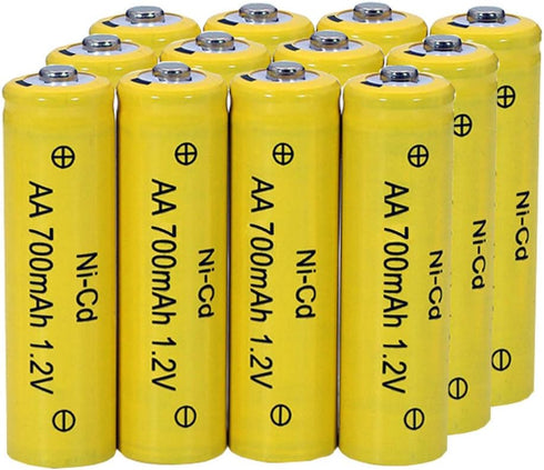 12 Packs AA Garden Ni-cd Batteries 1.2V AA 700mAh Ni-Cd Rechargable Battery for Solar Lights,lawn Landscape lighting?AA Size?...