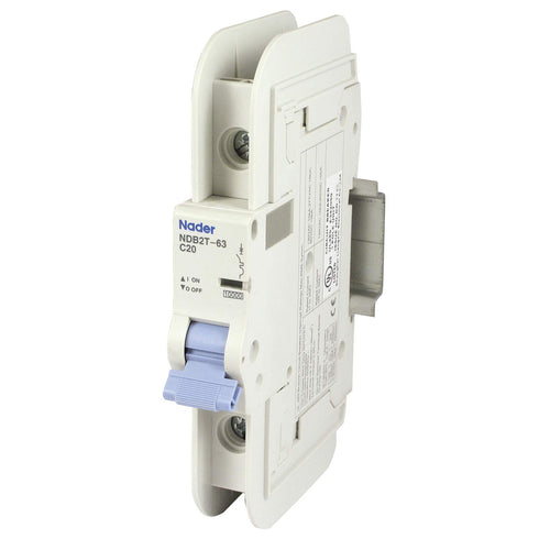 20A, 120V AC, 1 Pole, DIN Rail Mount Miniature Circuit Breaker, Trip Curve: C, UL489...