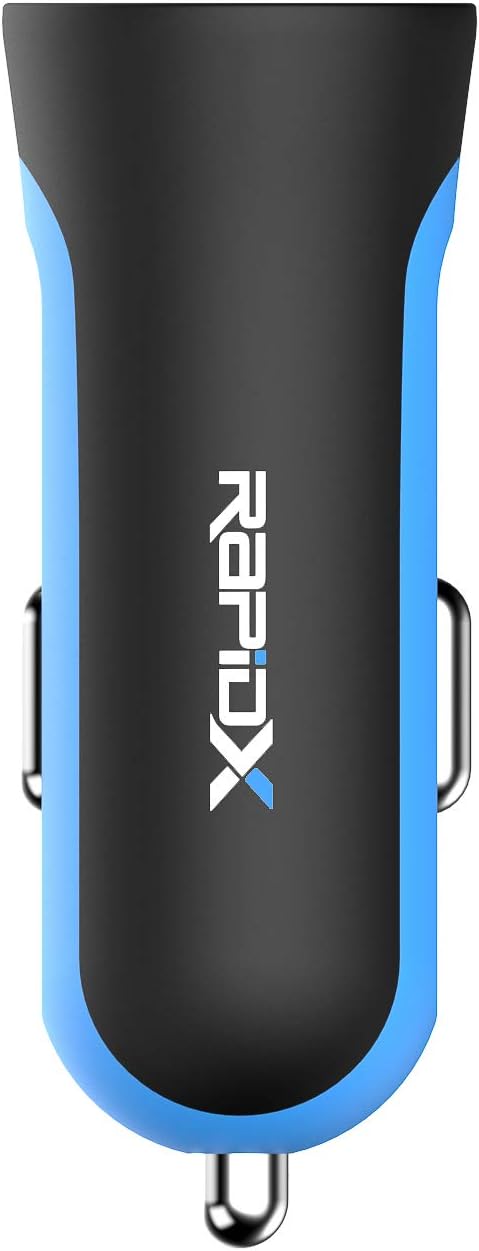 RapidX X2PD 30W USB-C PD Compact & Fast Dual Car Charger iPhone 14/13 / 12/11 / X / 8, Samsung Galaxy S22 S21 S20 S10 Note - Blue...
