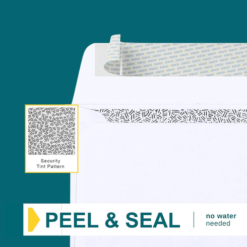 EnDoc #6 3/4 Security Envelopes Self-Seal - 20 Count - 6 1/2 x 3 5/8 Inch Privacy Tinted Windowless All-Purpose Envelopes for Personal and Busines...