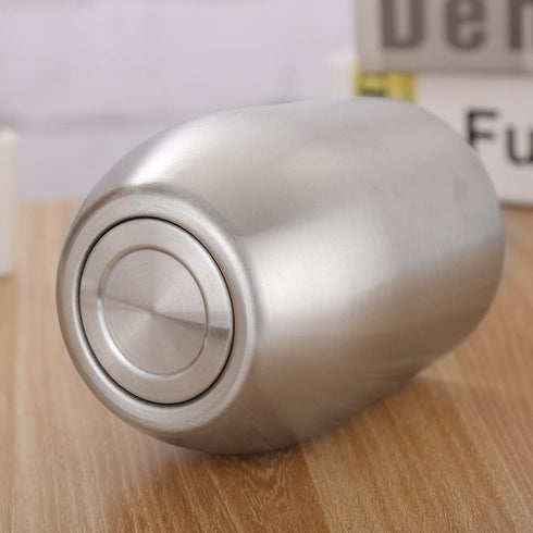 Stainless Steel Wine Glasses, Double Wall Insulated Tumbler with Lid for Wine, Coffee, Drinks, Champagne, Cocktails (Stainless Steel)...
