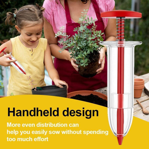 6Pcs Red Mini Seed Spreader, 2024 New Mini Sowing Seed Dispenser, Small Seed Planter Tool, Manual Seedlings Dibber and Widger Set, Seed Sower Spre...