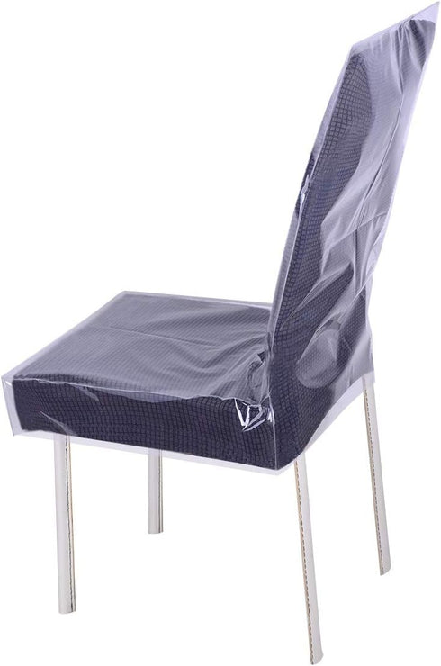 jezmozo Dining Chair PVC Plastic Covers-Heavy Duty Clear Slipcovers Seat Protectors Waterproof Covers 20" W x 19.3" D(Clear, 2)...