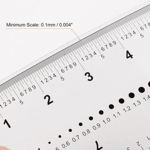 Film Flexible Ruler 8 Inch 0.1mm Scale PET Plastic Covered Folding Straight Ruler Calibration Soft Ruler Measuring Tool for Factory, Transparent...