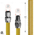 Gas Connector 24 inch Yellow Coated Stainless Steel, 5/8" OD Flexible Gas Hose Connector for Gas Range, Furnace, Stove with 1/2” FIP x 1/2” MIP St...