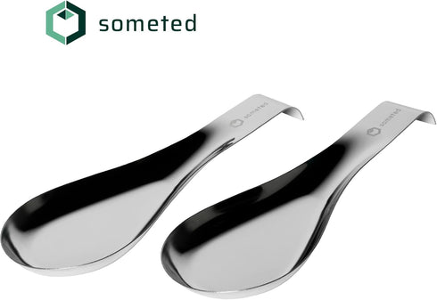 Stainless Steel Spoon Rest-Spatula Ladle Holder Set of 2 Stainless Steel Utensil Spoon Rest Holder Brushed Finish Dishwasher Safe Serving Cooking ...