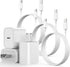 20W USB C Fast Charger, 3-Pack Type C Wall Charger Block with 6FT Long Type C Lightning Cable, Compatible with iPhone 14 13 12 11 XS XR X 8 iPad (...