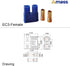 10 Pairs Amass EC3 Battery Connector Plugs,3.5mm Banana Plug Female Male Bullet Connector with 14 Gauge Silicone Wire for RC ESC LIPO Battery Elec...