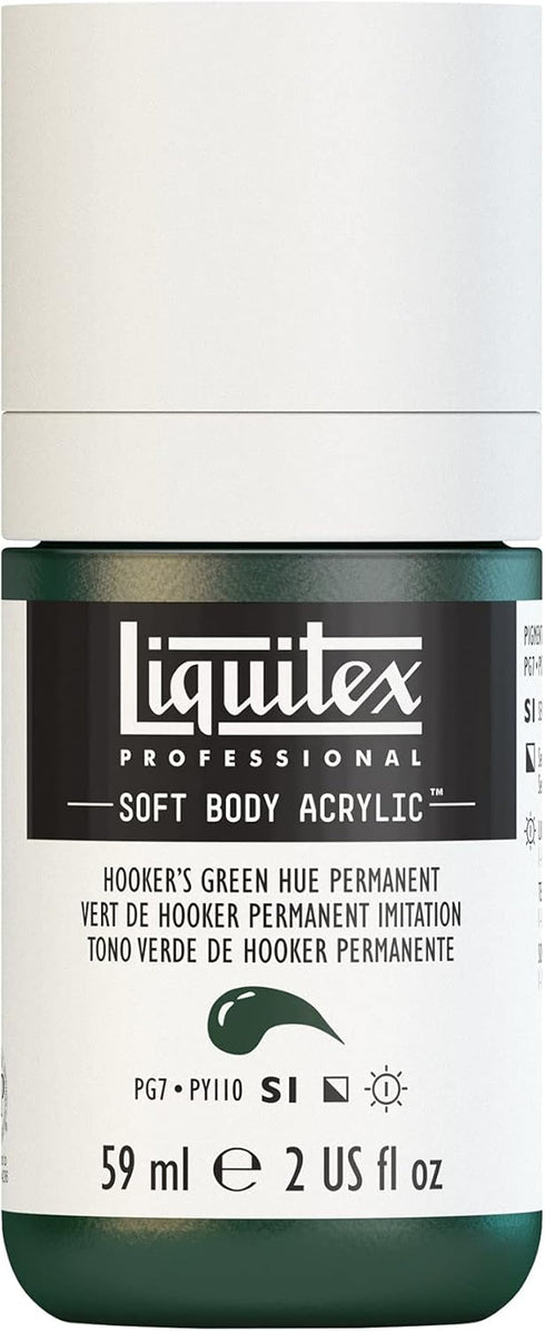 Liquitex Professional Soft Body Acrylic Paint, 59ml (2-oz) Bottle, Hooker's Green Hue Permanent...