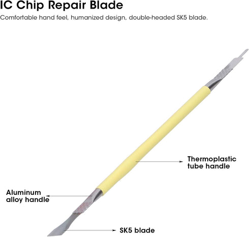CPU Glue Removal Tool, 2Set TE-018 5 in 1 IC Chip Repair Thin Blade NAND Disassembler BGA Repair Knife Disassembly Glue Motherboard Chip Disassemb...