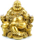 Fengshui Buddha Statue for Lucky & Happiness God of Wealth,Laughing Buddha on Emperor`s Dragon Chair,Brass Buddhist Statues and Sculptures Home De...