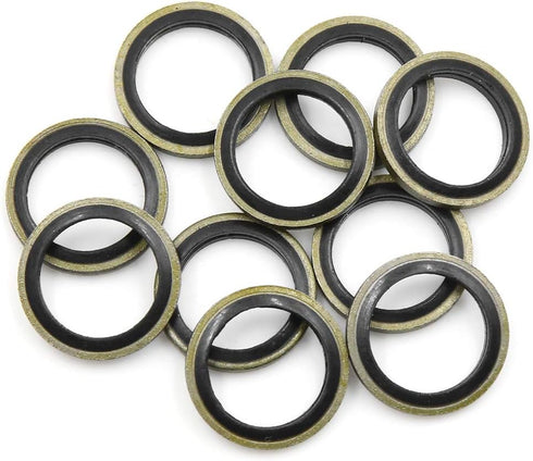 X AUTOHAUX 10pcs Engine Oil Crush Washers Drain Plug Gaskets 14mm ID. 20mm OD. for Car...