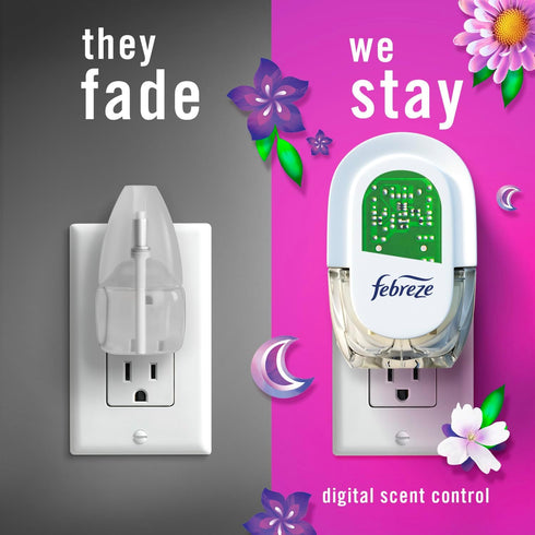 Febreze Odor-Fighting Fade Defy PLUG Air Freshener, Gain Moonlight Breeze, Gain Original, 0.87 fl. oz. Oil Refills, 4 Refills (2 of Each)...