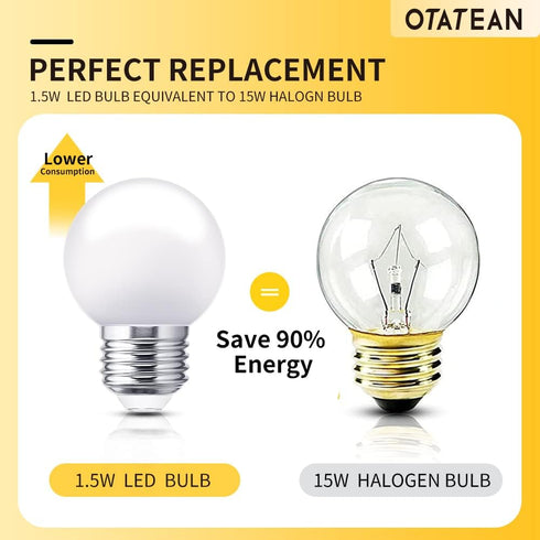 1W Light Bulbs Equivalent 15 Watt 150LM Light Bulb Standard E26 Base Small Light Bulb for Light Strip, Vanity Mirror, Frosted, Daylight White 6000...