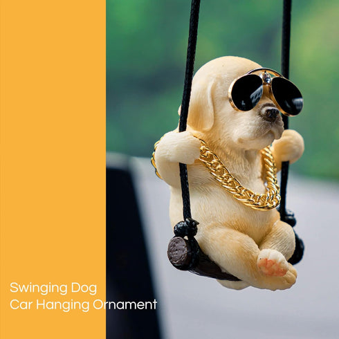 Labrador Retriever Car Mirror Hanging Accessories Cute Swinging Dog Rear View Mirror Accessories for Men & Women...