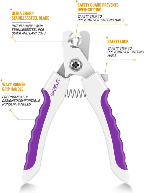 OneCut 4.7" Small Dog & Cat Nail Clipper Stainless Steel Cat Claw Trimmers for Rabbits, Guinea Pigs, Birds, Puppies, Kittens and Small Animals Pet...