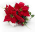 Admired By Nature 18 Stems Artificial Poinsettia Bouquet Fake Christmas Flower, Faux Velvet Poinsettia Carnation Christmas Bush For Home Decor, Ho...