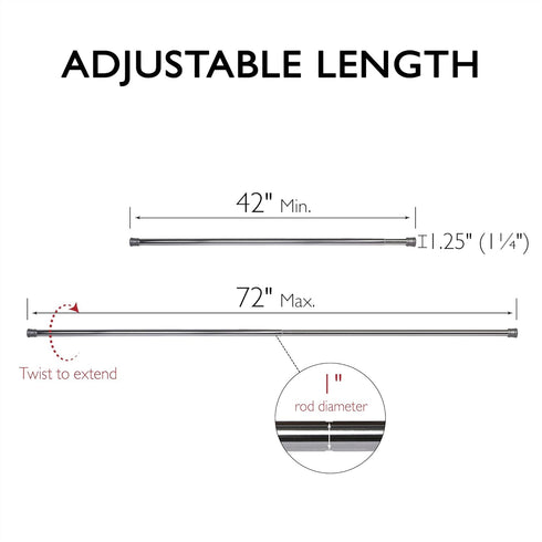 Design House Adjustable Shower Rod 43-inch-72-inch Chrome...
