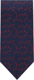 Jacob Alexander Men's Happy Valentine's Day Red Outline Hearts Regular Length Neck Tie - Dark Blue...
