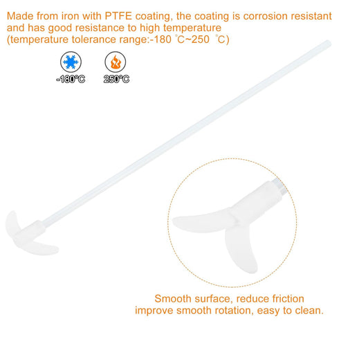 MECCANIXITY PTFE Electric Stirring Rod 400x85mm Length Overhead Stirrer Mixer Shaft with Foldable Paddle for Lab...