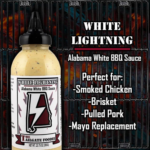 The Tailgate Foodie's | White Lightning Alabama White Barbecue Sauce | Small Batch BBQ perfect for Grilling, Smoking, or Cooking | Wings, Chicken,...