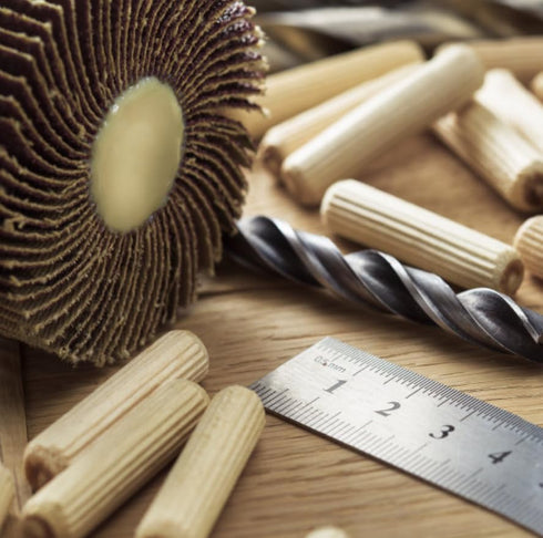 Wooden Dowel Pins 1/4"(6mm), Hardwood Made Tapered Wood Fluted Dowels Rods for Woodworking DIY Projects 200 Pcs...