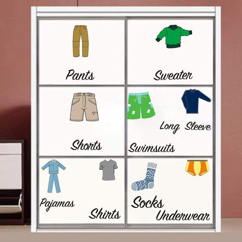 Boy Decals Dresser Clothing Labels Dresser Labels Kids Drawer Stickers Organizing Decals...