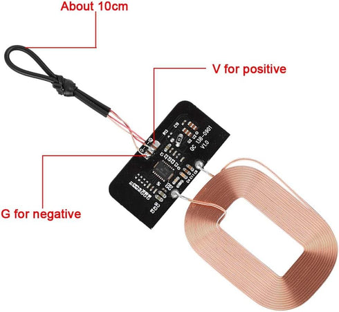 DIY Qi Charging Receiver Module Ultra Thin Charging Receiver Module Circuit Board Coil Charger, 5V 1A, Plug and Play...