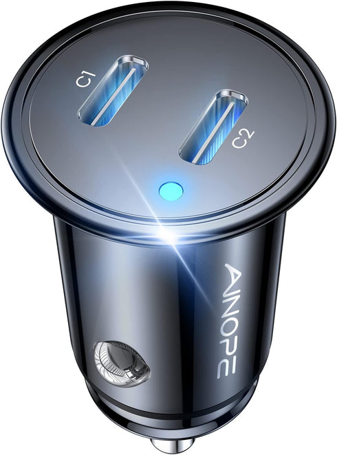 AINOPE 56W Car Charger USB C Adapter, Super Fast PD & QC 3.0 USB C Car Charger Fast Charging, Smallest All Metal USB C Fast Car Charger Fit for Sa...